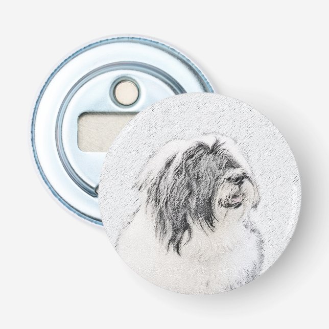 Décapsuleur Dessin de collie à oreilles - Joli art original de (Devant)