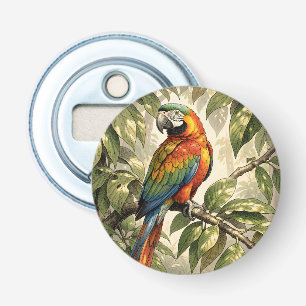 Décapsuleur Dessin d'oiseau perroquet sur un arbre