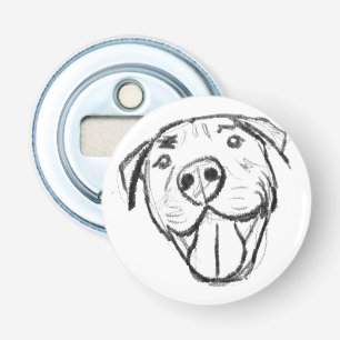 Décapsuleur dessin pitbull simple amoureux des chiens noir bla