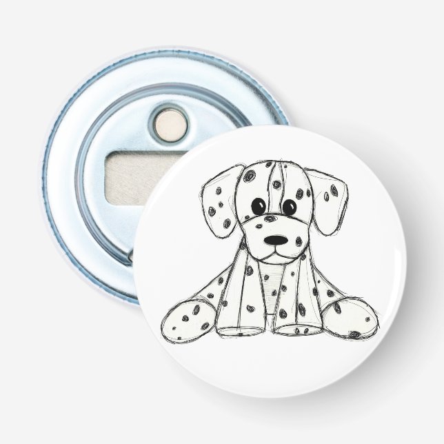 Décapsuleur Dessin simple de contour de chien en peluche dalma (Devant)