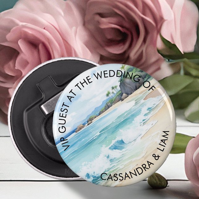 Décapsuleur Destination Mariage Summer Beach VIP Invité (Wedding favor bottle opener from the Summer Beach Wedding Collection by Darling & May)
