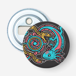 Décapsuleur Dieu aztèque Xolotl combattant l'art tribal de la