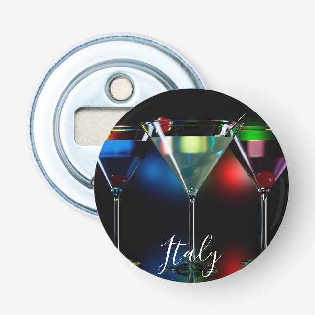 Décapsuleur Différents cocktails dans des lunettes à martini é (Devant)