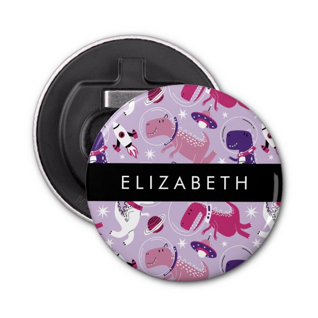 Décapsuleur Dinosaures Spatiaux, Dinosaures Mignons, Étoiles,  (Devant)