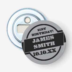 Décapsuleur Diplôme d'anniversaire noir personnalisé