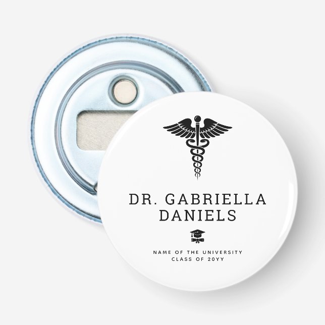 Décapsuleur Diplôme de docteur de l'école de médecine moderne  (Devant)