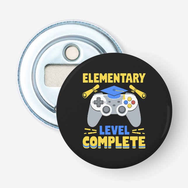 Décapsuleur Diplôme de joueur de jeux vidéo niveau élémentaire (Devant)