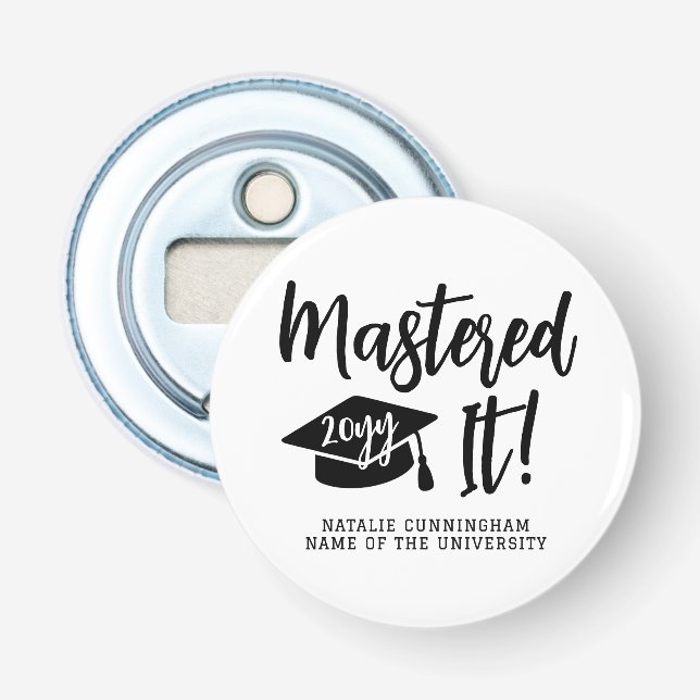 Décapsuleur Diplôme de Master Personnalisé Maîtrisé (Devant)