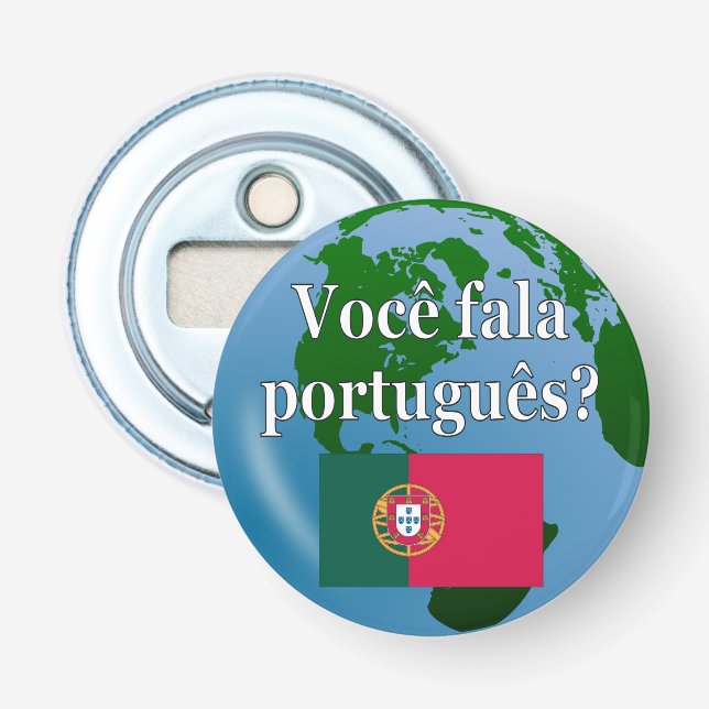 Décapsuleur Do you speak portuguese ? Flag globe (Devant)