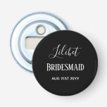 Décapsuleur Dons de la fête de la mariée du budget noir blanc<br><div class="desc">Add three lines of text to this modern bridal party wedding venin. Simple black and white for a classy look. Suitable for ANY Member of your bridal party, ie bridesmaid, maid of honor, flower girl, mother of groom, best man, groomsmen, father bride or groom.</div>
