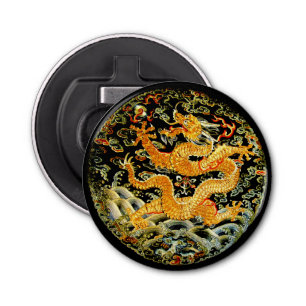 Décapsuleur Dragon d'or brodé par antiquité chinoise de