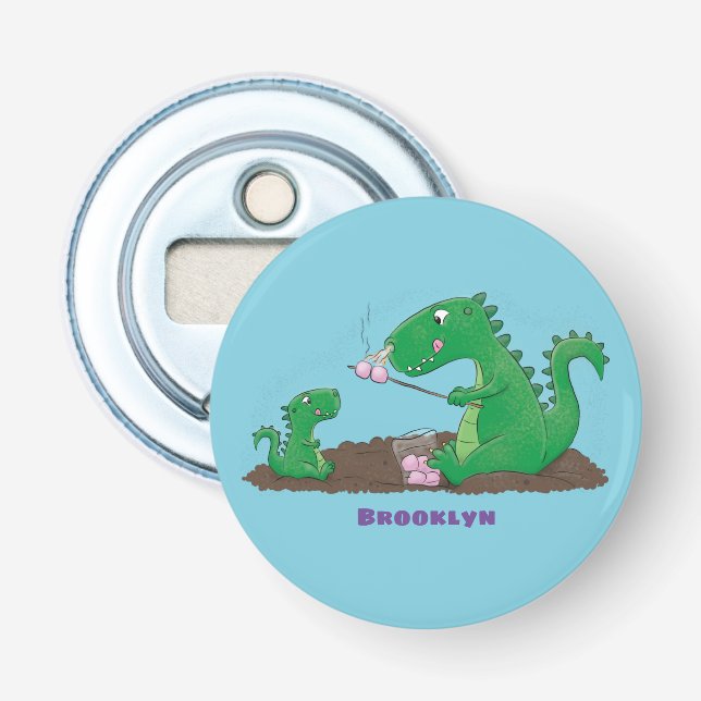 Décapsuleur Dragons mignons rôtissant des marshmallows dessin  (Devant)
