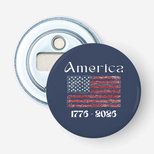 Décapsuleur Drapeau Américain 1776 à 2026 États-Unis 250e Anni (Devant)