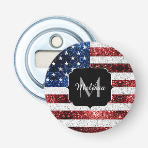 Décapsuleur Drapeau américain rouge blanc bleu étincelles scin