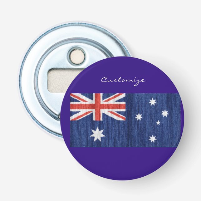 Décapsuleur drapeau australien design Thunder_Cove bleu (Devant)