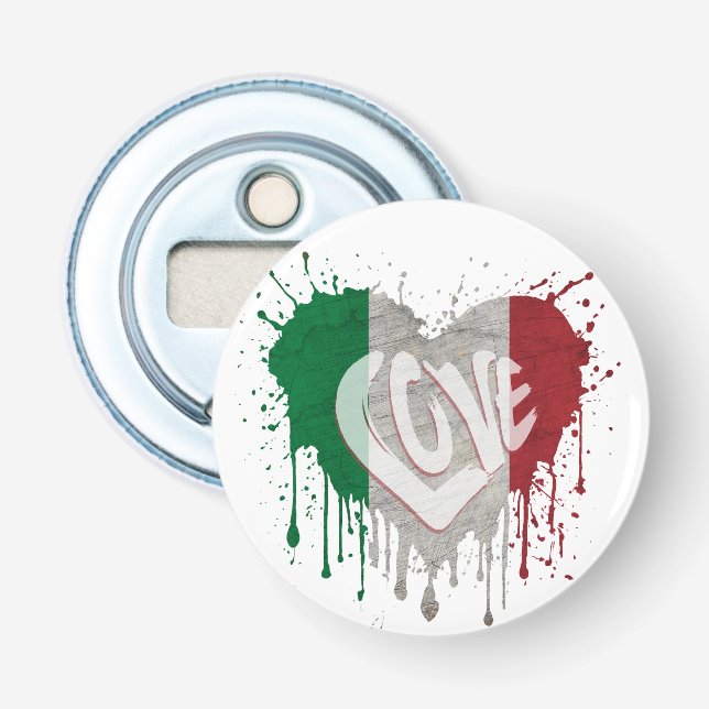 Décapsuleur Drapeau d'amour Italie (Devant)