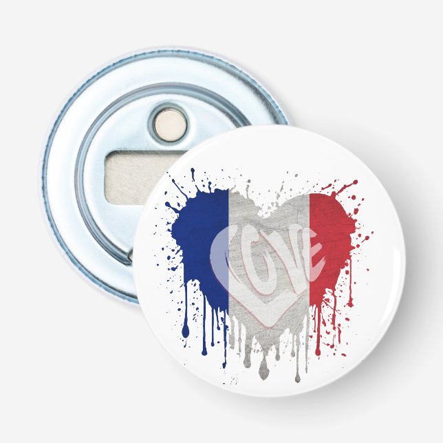 Décapsuleur Drapeau de la France amour (Devant)