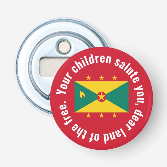 Décapsuleur Drapeau de la Guyane Hymne national Rouge Vert Jau (Devant)