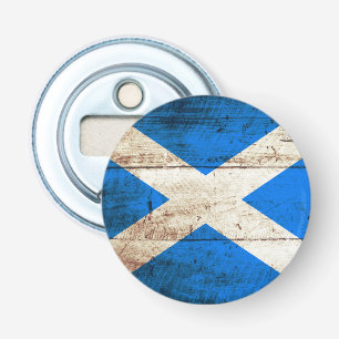 Décapsuleur Drapeau de l'Ecosse sur le vieux grain en bois