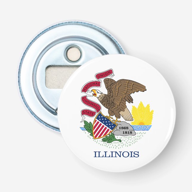 Décapsuleur Drapeau de l'État de l'Illinois (Devant)
