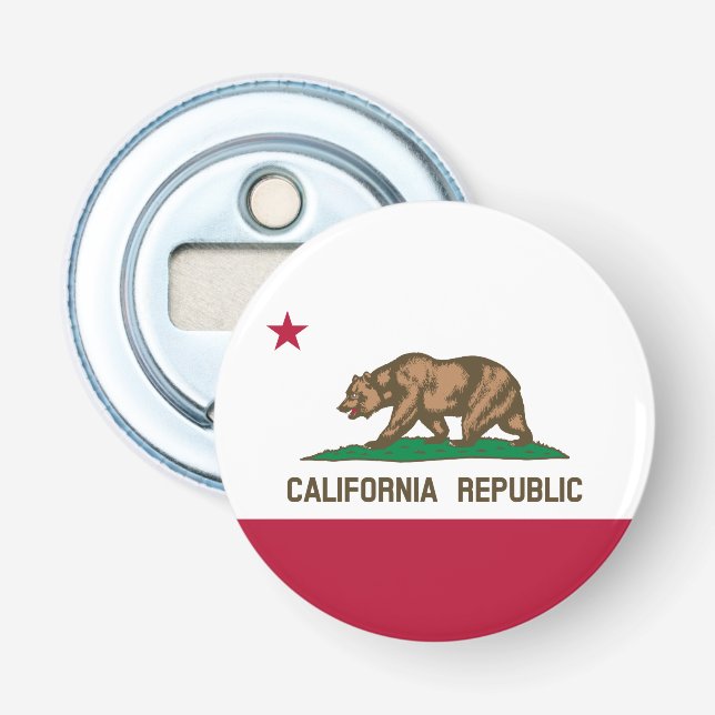 Décapsuleur Drapeau de l'ours de Californie : État de Cali Gol (Devant)