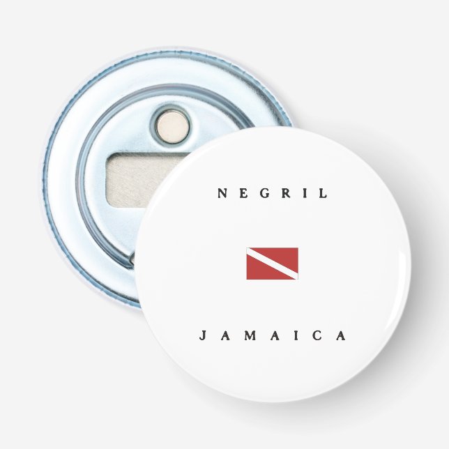 Décapsuleur Drapeau de piqué de scaphandre de Negril Jamaïque (Devant)