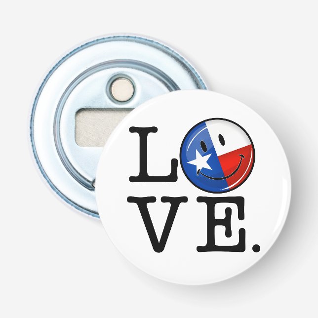 Décapsuleur Drapeau de sourire du Texas d'amour (Devant)