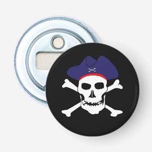 Décapsuleur Drapeau du capitaine Jack & Pirates, crâne /fête d