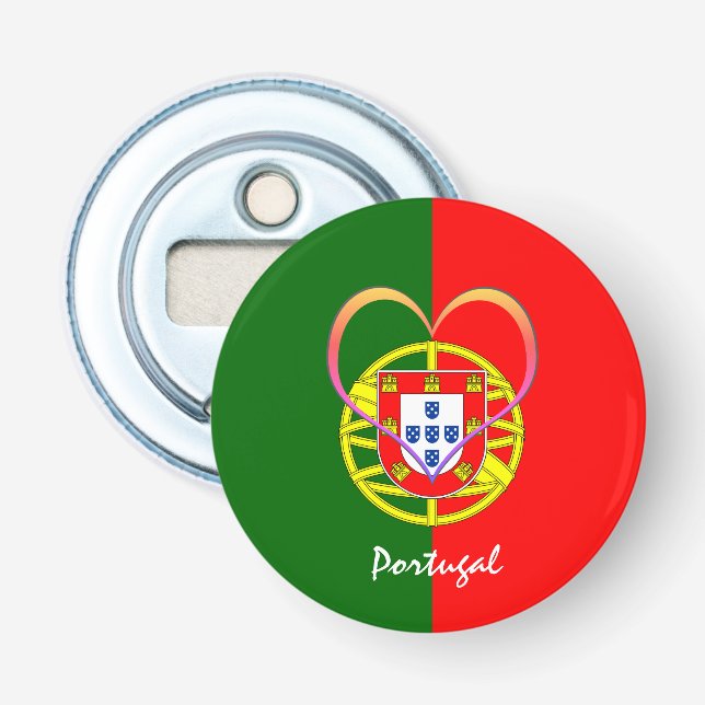 Décapsuleur Drapeau et Coeur portugais - Portugal/fans sportif (Devant)