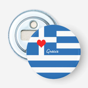 Décapsuleur Drapeau grec et coeur - Grecs fans de voyages/spor