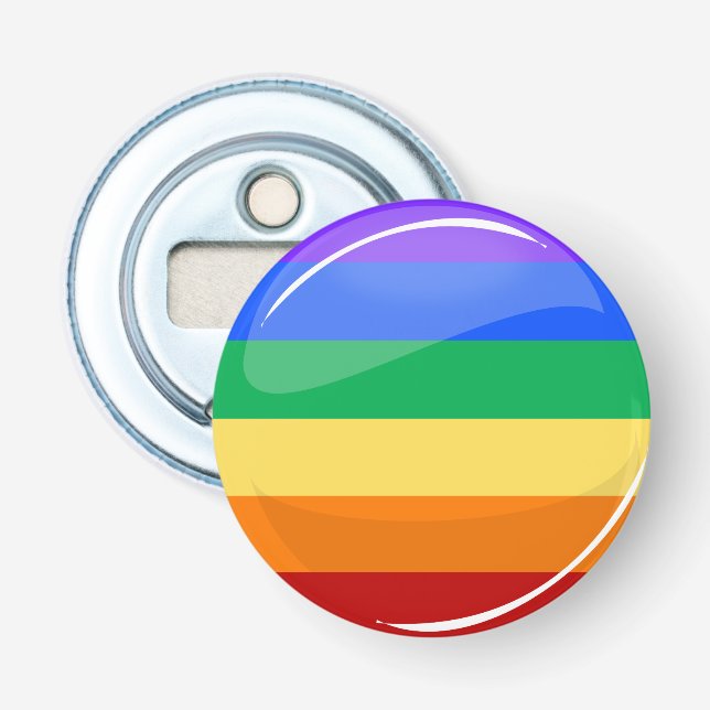 Décapsuleur Drapeau rond de l'arc-en-ciel LGBT (Devant)
