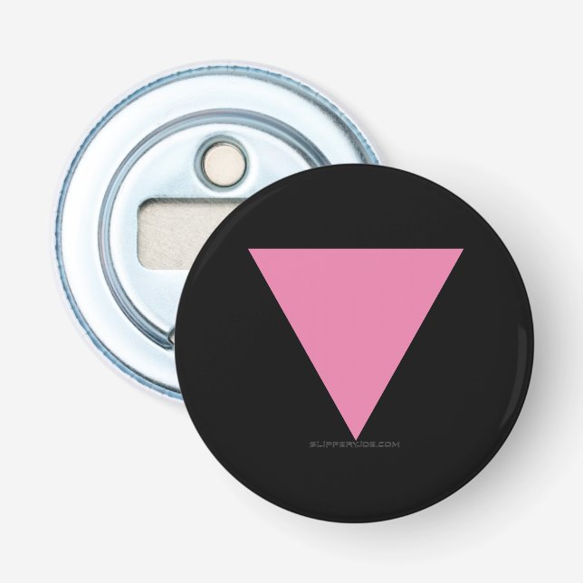 Décapsuleur Drapeau triangle rose de SlipperyJoe's symbole ros (Devant)