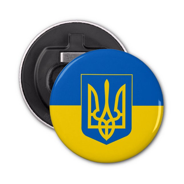 Décapsuleur Drapeau ukrainien avec armoiries (Devant)