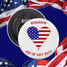 Drapeau USA Cœur Funky Personnalisé