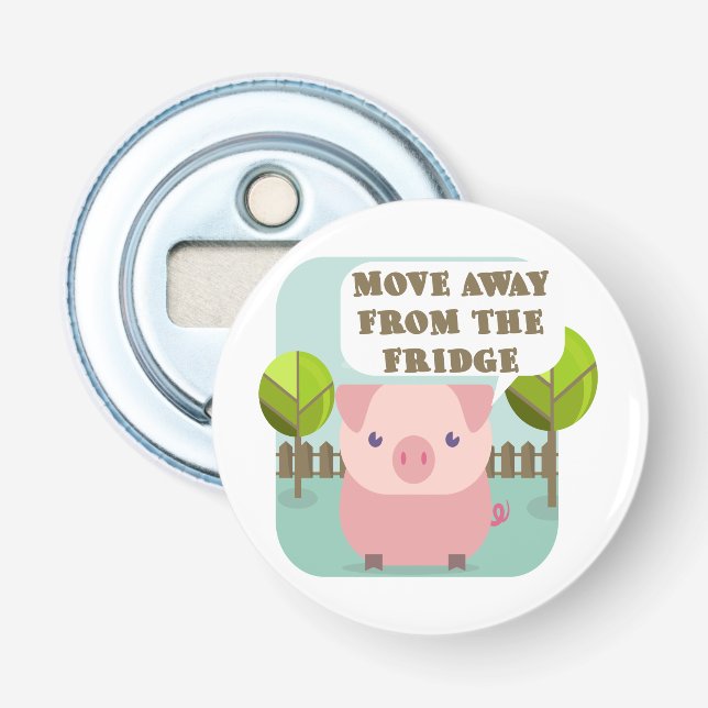 Décapsuleur Drôle Éloignez-Vous Du Frigo Pig (Devant)