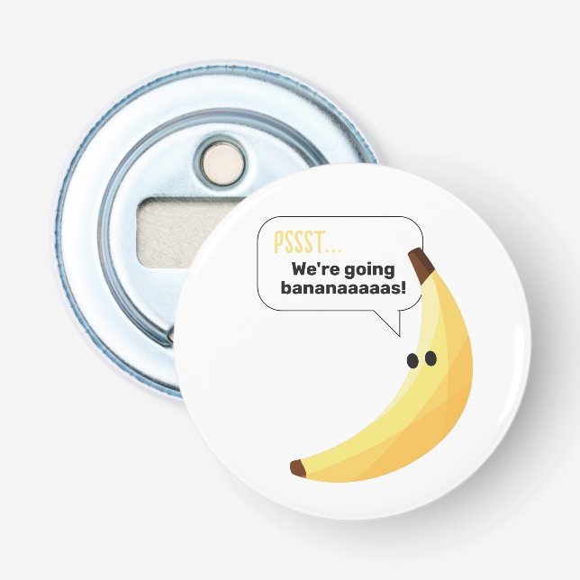 Décapsuleur Drôles de faveurs de fête à la banane rétro avec d (Devant)