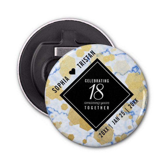 Décapsuleur Élégant 18ème anniversaire de Mariage de porcelain (Devant)