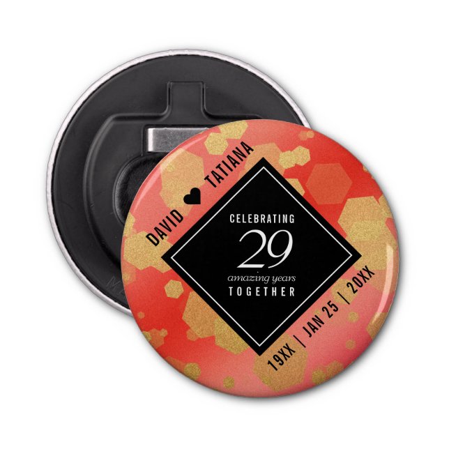 Décapsuleur Élégant 29e anniversaire du Mariage Garnet (Devant)