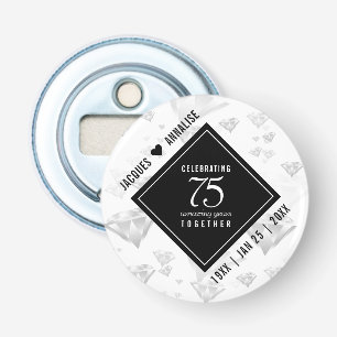 Décapsuleur Élégant 75e anniversaire de Mariage de diamant