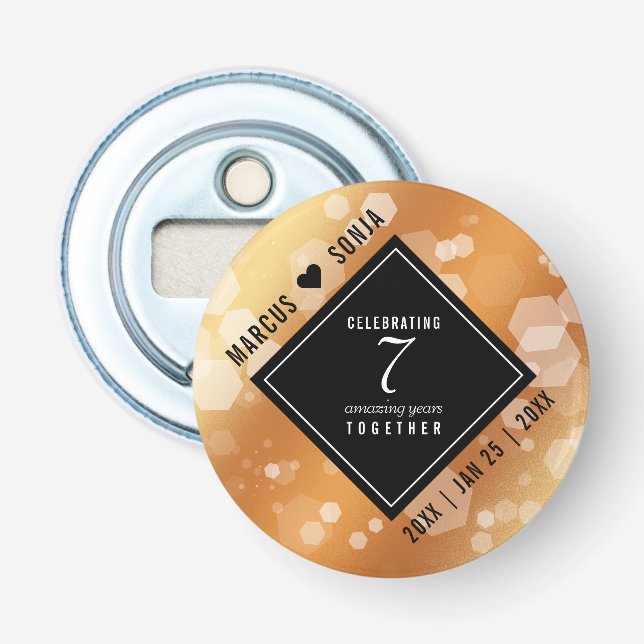 Décapsuleur Élégant 7ème anniversaire de Mariage de cuivre (Devant)