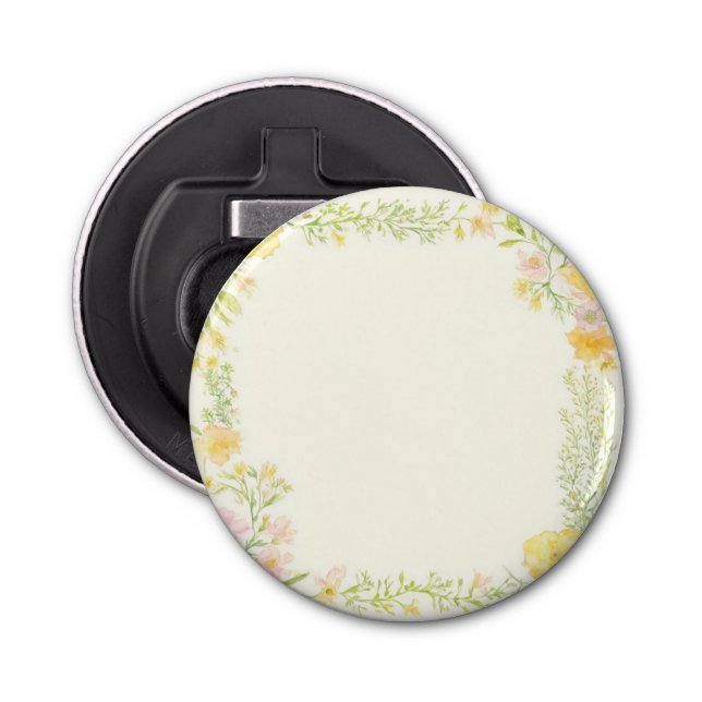 Décapsuleur Elégant aquarelle Floral Wreath Bott personnalisab (Devant)