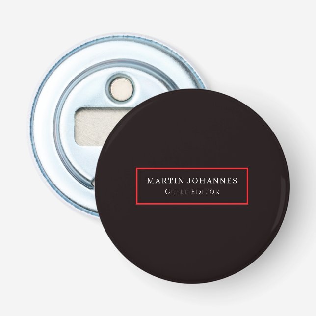 Décapsuleur Élégant Moderne Minimaliste Noir (Devant)