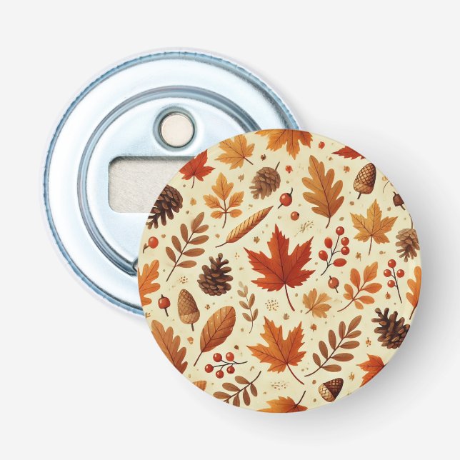 Décapsuleur Élégant Motif Automne (Devant)