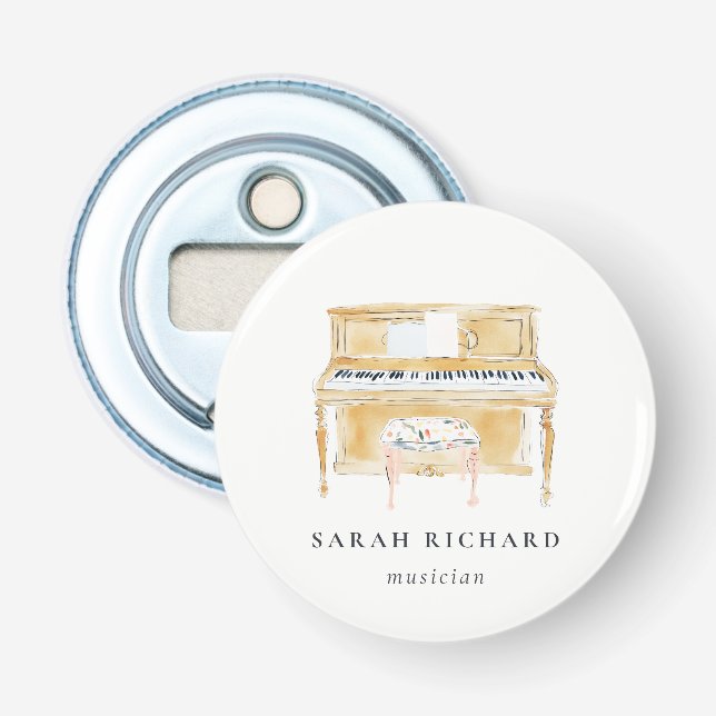 Décapsuleur Elegant Watercolor Piano Musician Music Teacher (Devant)