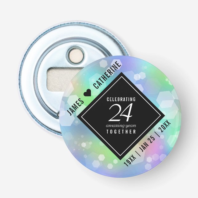 Décapsuleur Élégante 24e anniversaire du Mariage Opal (Devant)