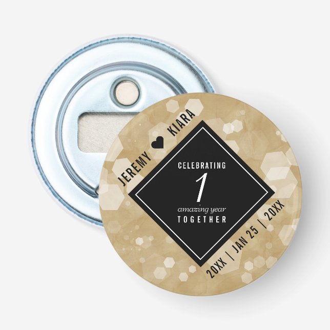 Décapsuleur Élégante fête du 1er anniversaire du Mariage de pa (Devant)