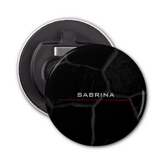 Décapsuleur Elégante Pierre Noire Minimaliste Style Moderne (Devant)