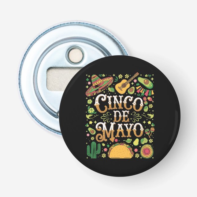 Décapsuleur Éléments de fête mignons de Cinco De Mayo (Devant)