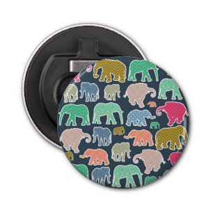 Décapsuleur Eléphants Colorés, Motif Des Eléphants, Zigzag