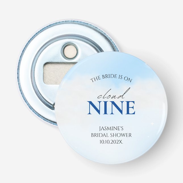 Décapsuleur Elle est sur un nuage 9 Baby Shower Mariage Rêveur (Devant)